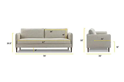 POLY and BARK Latta Modern Sofa - Twill Stone POLY & BARK