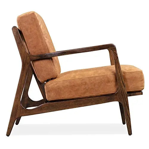 POLY and BARK Leather Chair | Verity Lounge Chair in Italian Leather - Cognac Tan POLY & BARK