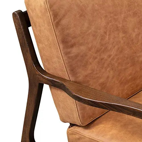 POLY and BARK Leather Chair | Verity Lounge Chair in Italian Leather - Cognac Tan POLY & BARK
