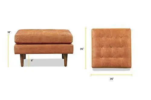 Poly and bark leather ottoman discount