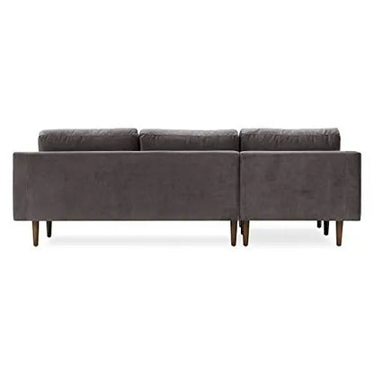 POLY and BARK Napa Sectional Sofa, Left-Facing Sofa - Concrete Velvet POLY & BARK