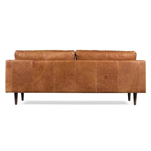 POLY and BARK Napa Sofa in Full-Grain Pure-Aniline Italian Tanned Leather - Cognac Tan POLY & BARK