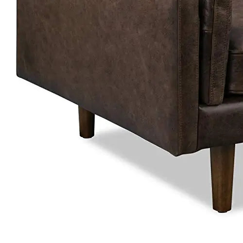 POLY and BARK Sofa | Brio Full-Grain Pure-Aniline Italian Tanned Leather - Brown Stone POLY & BARK