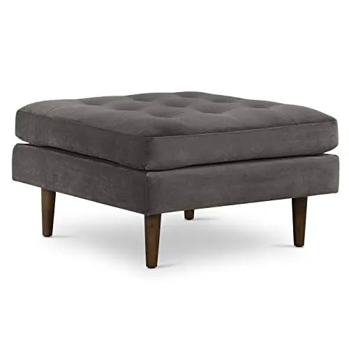 POLY and BARK Napa Velvet Ottoman - Concrete Velvet POLY & BARK