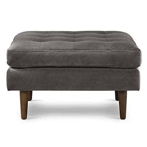 POLY and BARK Napa Velvet Ottoman - Concrete Velvet POLY & BARK