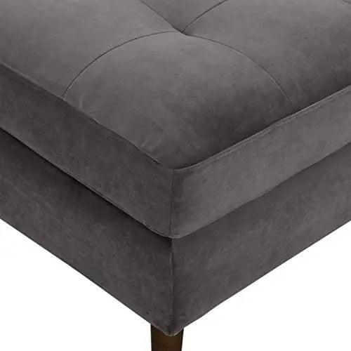 POLY and BARK Napa Velvet Ottoman - Concrete Velvet POLY & BARK