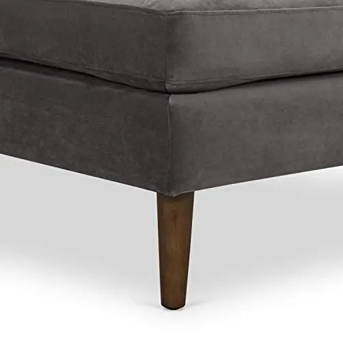 POLY and BARK Napa Velvet Ottoman - Concrete Velvet POLY & BARK