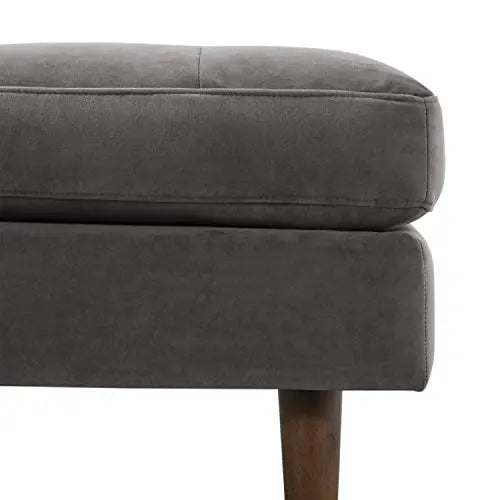 POLY and BARK Napa Velvet Ottoman - Concrete Velvet POLY & BARK