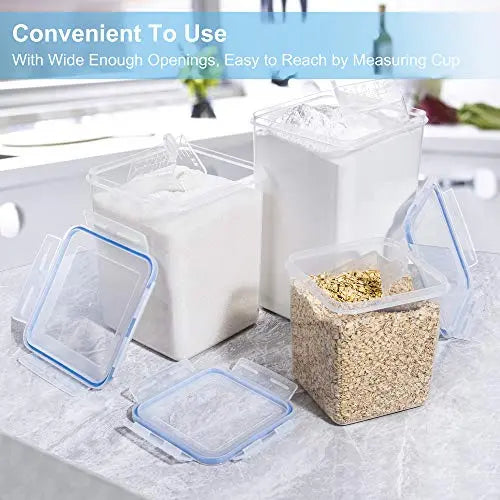 PantryStar Airtight Kitchen Food Storage Containers with Lids, 10 PCS BPA Free - Clear/LightBlue PANTRYSTAR