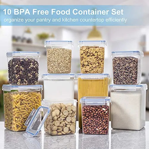Food Storage Leak Proof Containers with Airtight Lid Set of 4 Extra Large  6.5L