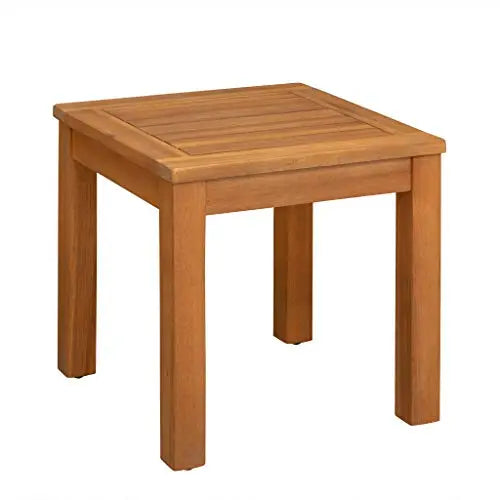 Patio Sense Lio Oslo Acacia Wood Outdoor Side End Table - Natural Wood Finish Patio Sense