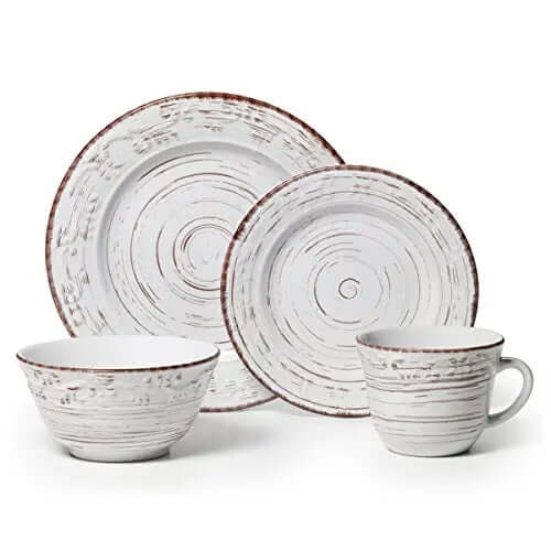 Pfaltzgraff Trellis 16-Piece Dinnerware Set - Distressed White Pfaltzgraff
