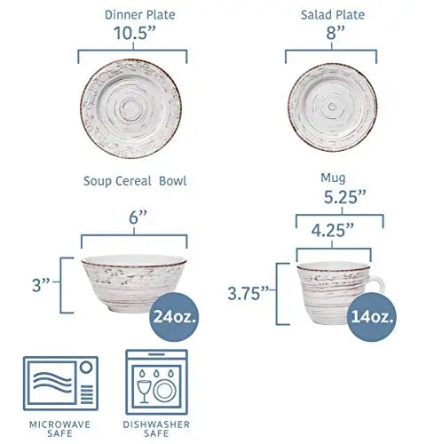 Pfaltzgraff Trellis 16-Piece Dinnerware Set - Distressed White Pfaltzgraff