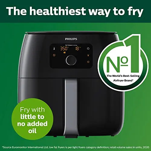 Philips Premium 7 QT Air Fryer with Fat Removal Technology - Black Philips Kitchen Appliances