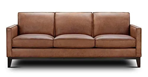 Pimlico Modern Leather Sofa- 100% Top Grain Leather - Brown Môdern Space Gallery