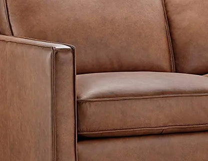 Pimlico Modern Leather Sofa- 100% Top Grain Leather - Brown Môdern Space Gallery