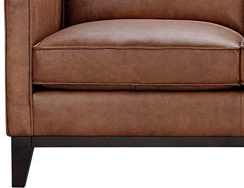 Pimlico Modern Leather Sofa- 100% Top Grain Leather - Brown Môdern Space Gallery