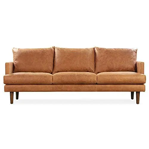 Poly & Bark Girona Italian Leather Modern Sofa  - Cognac Tan POLY & BARK