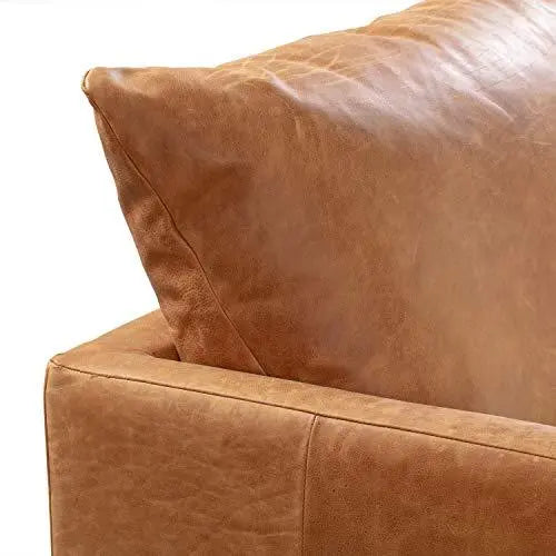 Poly & Bark Girona Italian Leather Modern Sofa  - Cognac Tan POLY & BARK