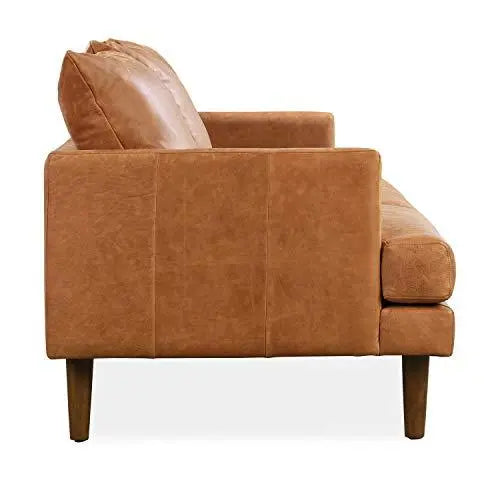 Poly & Bark Girona Italian Leather Modern Sofa  - Cognac Tan POLY & BARK