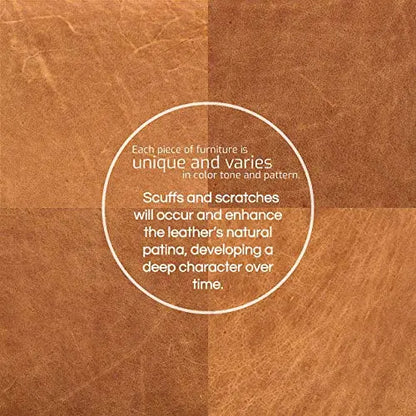 Poly and Bark Calle Pure-Aniline Italian Tanned Leather Left-Facing Sectional - Cognac Tan POLY & BARK