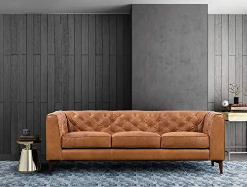 Poly and Bark Essex  Italian Tanned Leather Sofa - Cognac Tan POLY & BARK