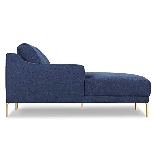 Poly and Bark Lissie Left-Facing Fabric Sectional Sofa - Chambray Blue POLY & BARK