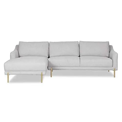 Poly and Bark Lissie Left-Facing Modern Fabric Sectional Sofa - Grey POLY & BARK