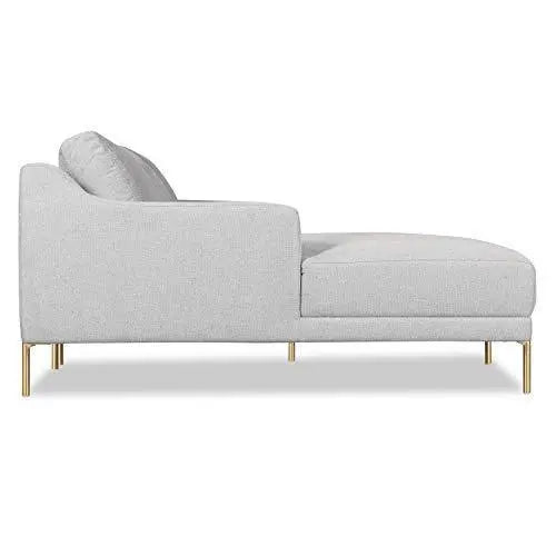 Poly and Bark Lissie Left-Facing Modern Fabric Sectional Sofa - Grey POLY & BARK