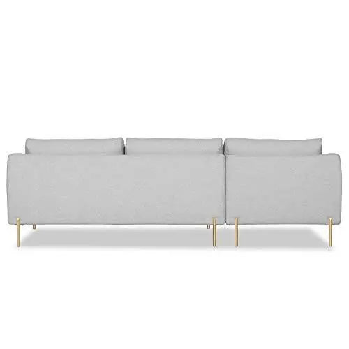 Poly and Bark Lissie Left-Facing Modern Fabric Sectional Sofa - Grey POLY & BARK