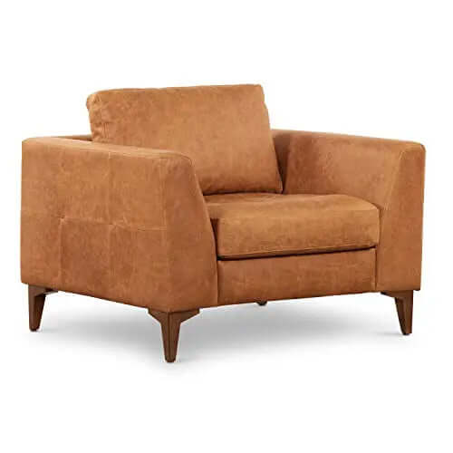 Poly and Bark Lounge Chair | Calle Leather Arm Chair - Cognac Tan POLY & BARK