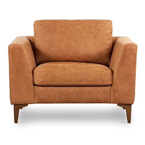 Poly and Bark Lounge Chair | Calle Leather Arm Chair - Cognac Tan POLY & BARK