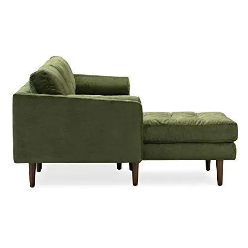 Poly and Bark Napa Fabric Sofa Sectional - Distressed Green Velvet POLY & BARK