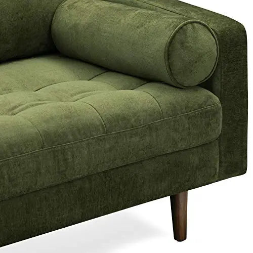 Poly and Bark Napa Fabric Sofa Sectional - Distressed Green Velvet POLY & BARK