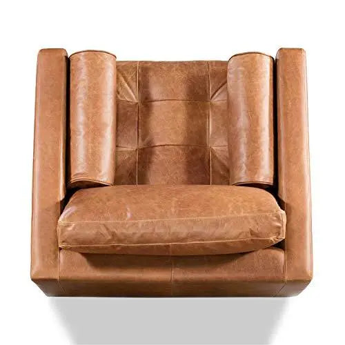 Poly and Bark Napa Leather Lounge Chair Set of 2 Cognac Tan