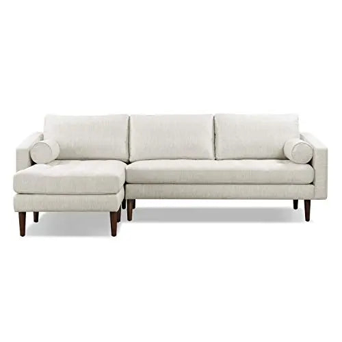 Poly and Bark Napa Sectional | Left Facing Modern Fabric Sofa - Bright Ash POLY & BARK