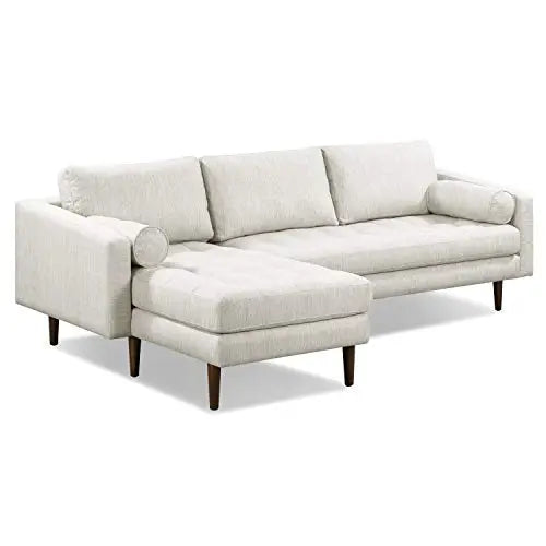 Poly and Bark Napa Sectional | Left Facing Modern Fabric Sofa - Bright Ash POLY & BARK