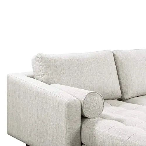 Poly and Bark Napa Sectional | Left Facing Modern Fabric Sofa - Bright Ash POLY & BARK