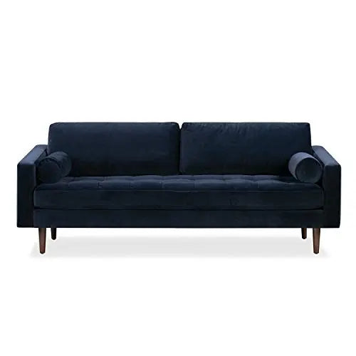 Poly and Bark Napa Sofa | Modern Velvet Upholstered Sofa - Navy Velvet POLY & BARK