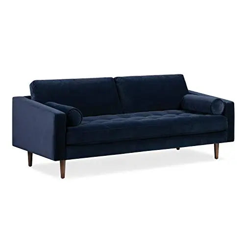 Poly and Bark Napa Sofa | Modern Velvet Upholstered Sofa - Navy Velvet POLY & BARK