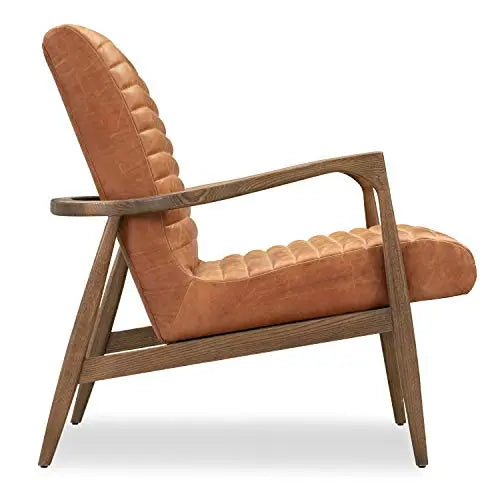 Poly and Bark Set of 2 Rowan Pure Italian Tanned Leather Lounge Chair - Cognac Tan POLY & BARK