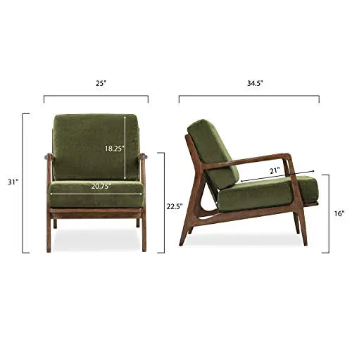 Poly and Bark Verity Lounge Chair - Distressed Green Velvet POLY & BARK