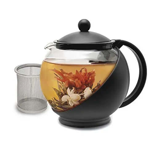 Primula Half Moon Teapot with Removable Infuser, 40 Oz - Black Primula
