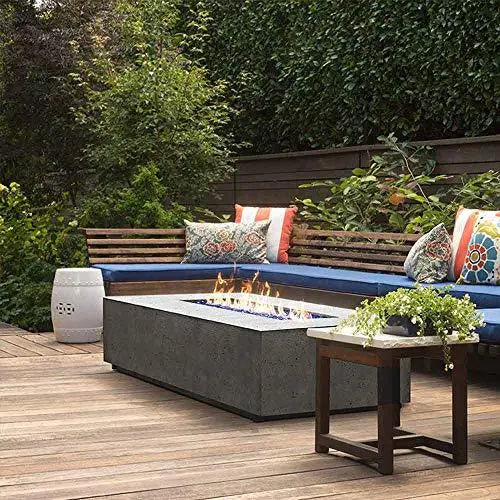 Prism Hardscapes Tavola Concrete Natural Gas Outdoor Fire Pit - Pewter Prism Hardscapes