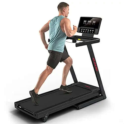 RUNOW Folding Treadmill with Incline and LCD Monitor