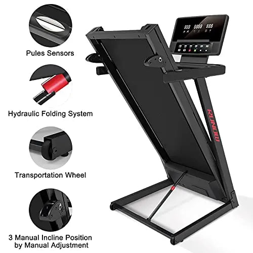 RUNOW Folding Treadmill with Incline and LCD Monitor RUNOW