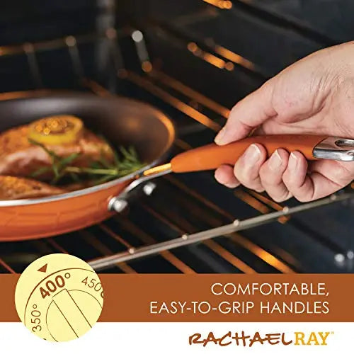 Rachael Ray Cookware Cucina Nonstick 12 Piece Set - Pumpkin Orange Rachael Ray