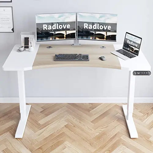 Radlove Standing Desk | Height Adjustable Standing Desk, 63" - White Radlove