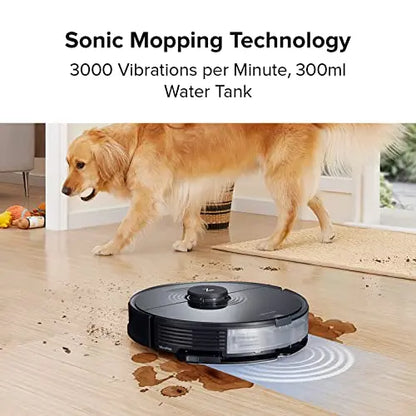Roborock S7 Robot Vacuum and Mop, 2500PA Suction & Sonic Mopping, Multi-Level Mapping, Mop Floors and Vacuum Carpets - Black roborock