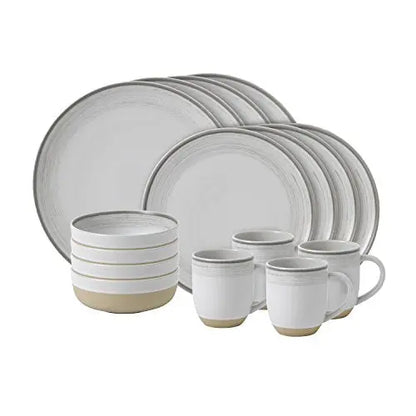 Royal Doulton Brushed Glaze Porcelain Stoneware 16-piece Dinnerware Set - White Royal Doulton